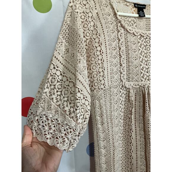 New Directions Lacy Semi Sheer Dress Size 10 - Picture 3 of 13